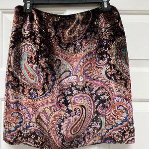 Boston Proper Velvet Paisley Skirt Size 2
